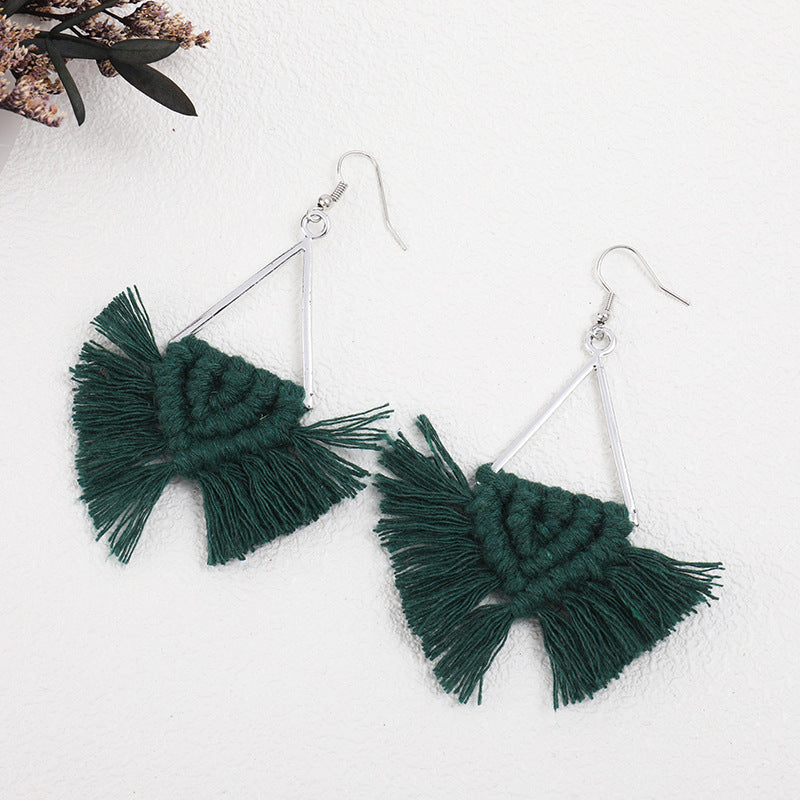 Handwoven Bohemian Tassel Earrings for Simple Ethnic Style