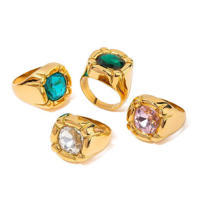 Stainless steel zircon ring