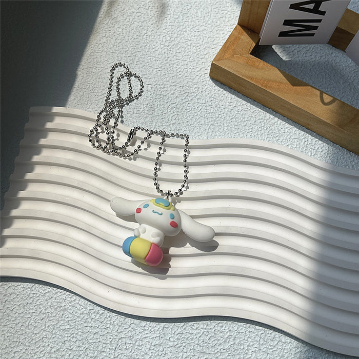 Puppy three-dimensional necklace soft girl style pendant earrings