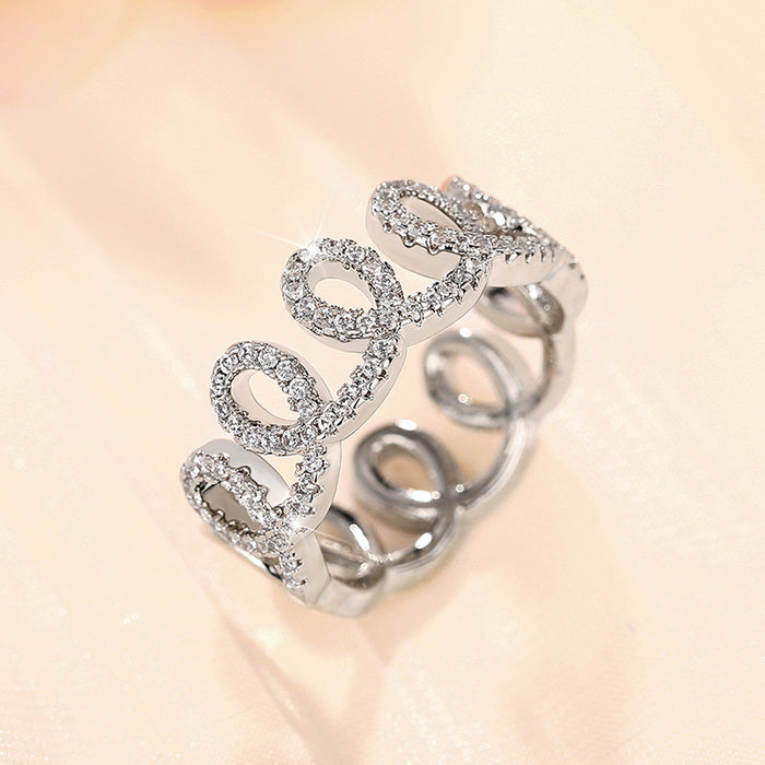 Princess crown ring luxury design cream roll personality ring