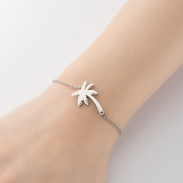 Love star pendant bracelet, stainless steel tree of life coconut tree bracelet wholesale