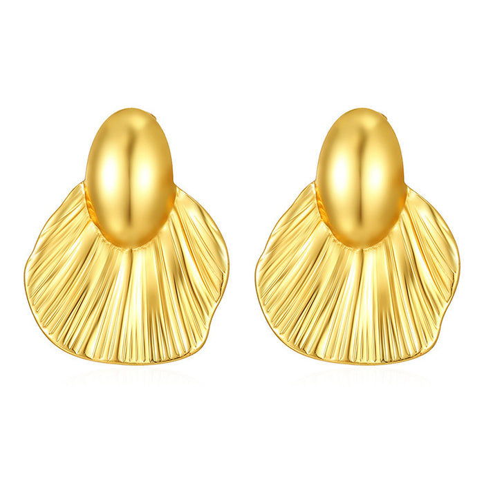 Pendientes de acero inoxidable con incrustaciones de diamantes, modernos pendientes de lujo de estilo ligero en oro de 18 quilates para mujer