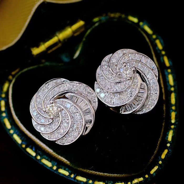 Zirconia Rotating Earrings