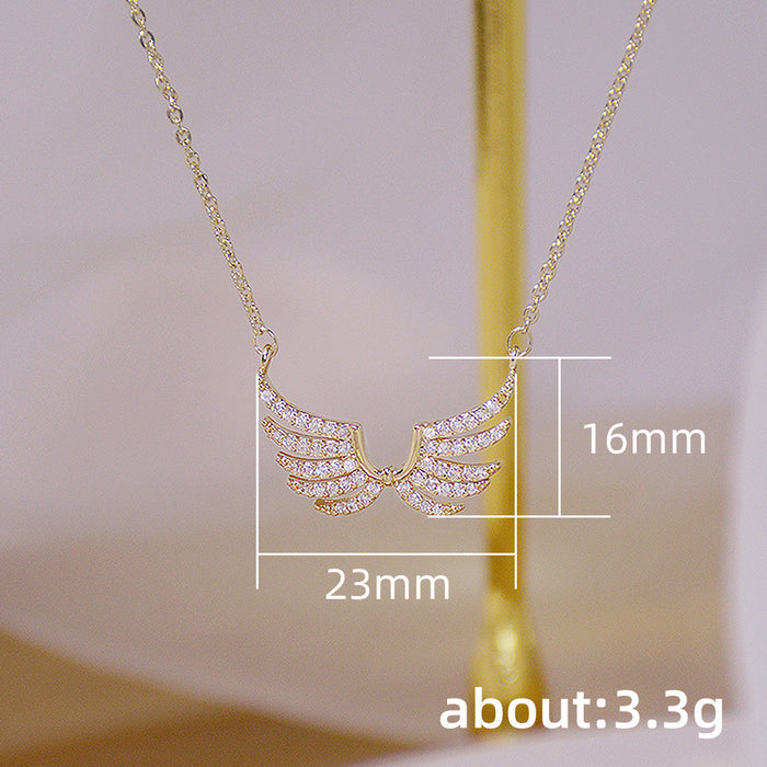 Angel Wing Pendant Diamond Women's Clavicle Necklace