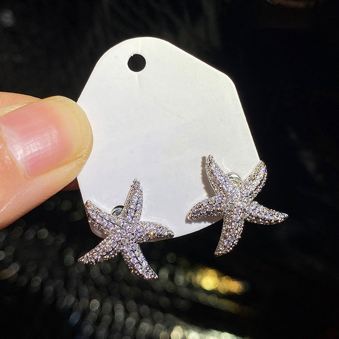 Pendientes de estrella de mar Lindos pendientes estilo océano europeo y americano