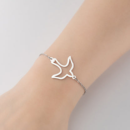 Elegant small animal bracelet, stainless steel girls niche fashion jewelry wholesale