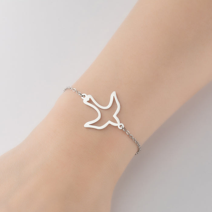 Elegant small animal bracelet, stainless steel girls niche fashion jewelry wholesale