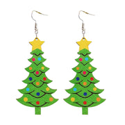 Wooden Santa earrings - wallojewerly 