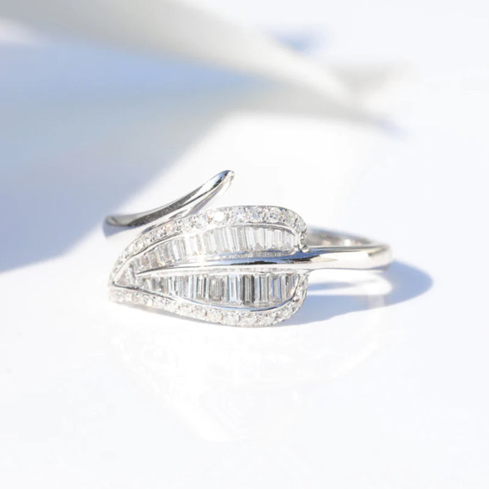 Leaf ring women's cool style light luxury open ring
