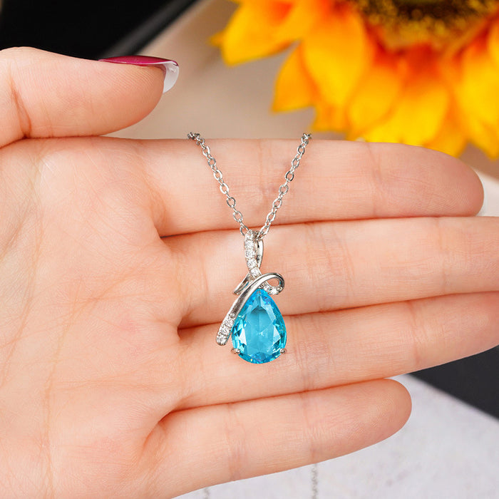 Angel's Tears Water Drop Pendant Necklace Autumn and Winter Small Accessories