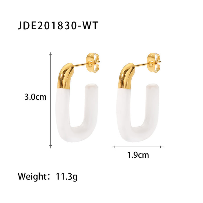 18K Gold Plated Earrings - Creative Enamel Pin Design Jewelry