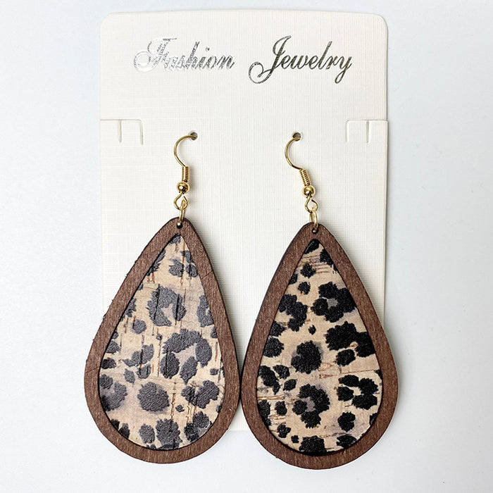 Flower wooden earrings