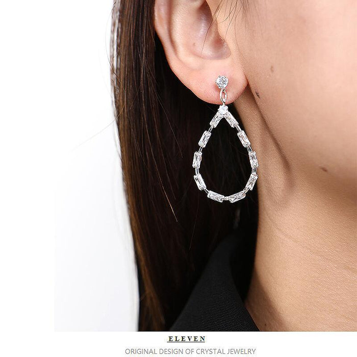 Exaggerated Rhinestone Hoop Earrings - Elegant Circular Jewelry for Women