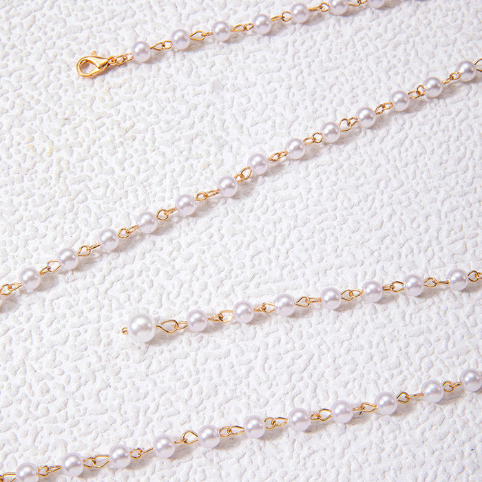 Imitation pearl tassel waist chain ins style temperament versatile waist ornament