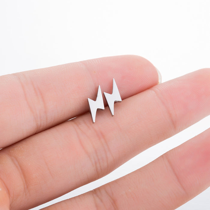 Lightning Weather Stainless Steel Stud Earrings - Bold and Stylish Jewelry