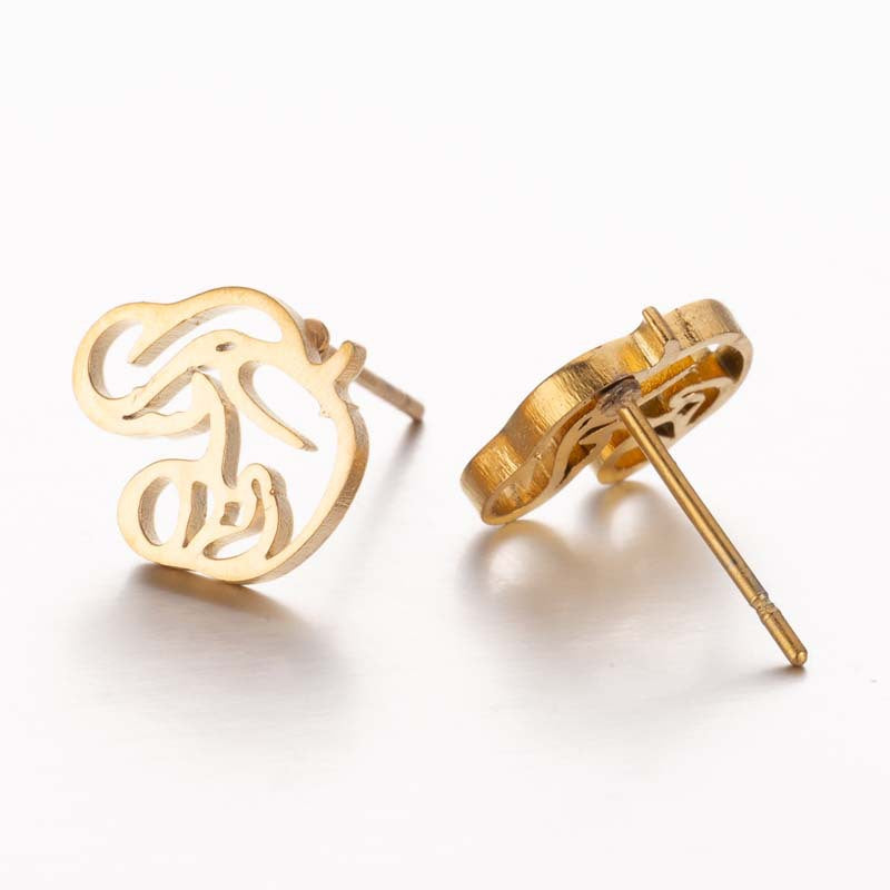 Pendientes de acero inoxidable con forma de madre e hijo: joyas sencillas y dulces para el Día de la Madre