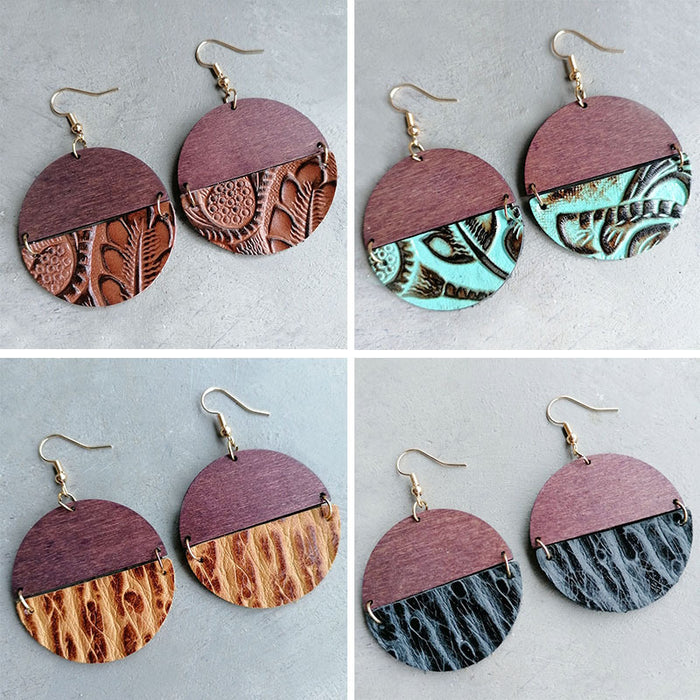 Wooden textured earrings