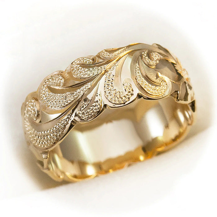Zircon flower men's retro textured index finger ring niche