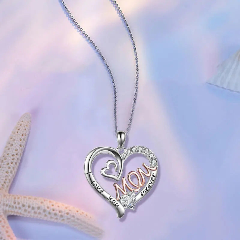 Collar de regalo para el día de la madre con doble amor, colgante de dos colores para mamá
