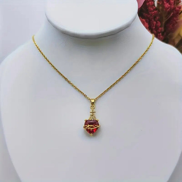 Ruby Heart of Thorns Necklace