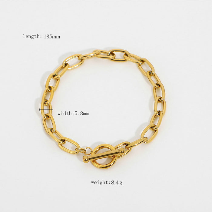 Gold open bracelet, high-end bracelet, non-fading titanium steel jewelry