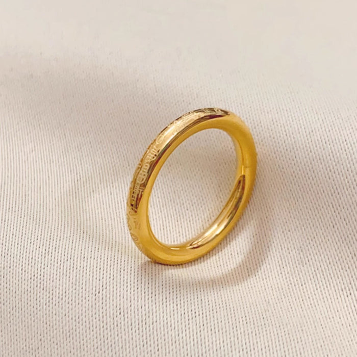 Wholesale colorfast stainless steel and titanium steel Wanfu plain ring couple rings