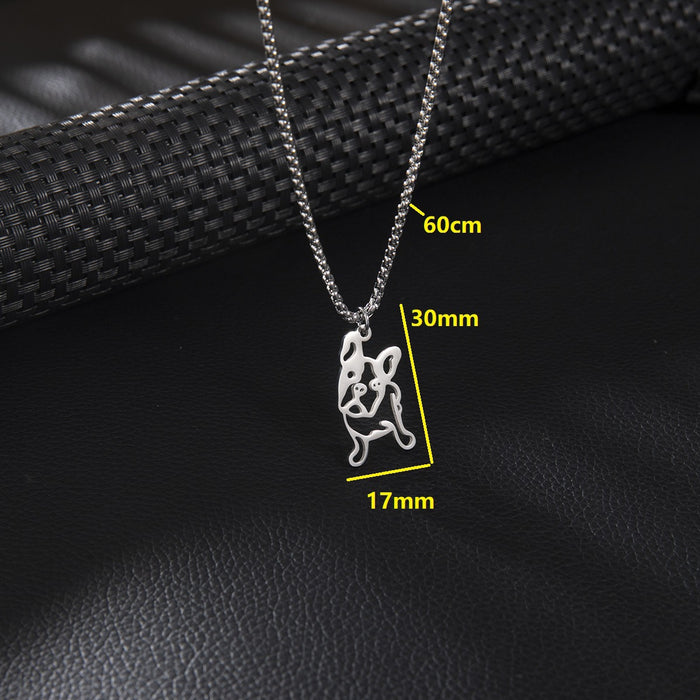 Happy dog pendant necklace, summer stainless steel non-fading long versatile jewelry spot wholesale