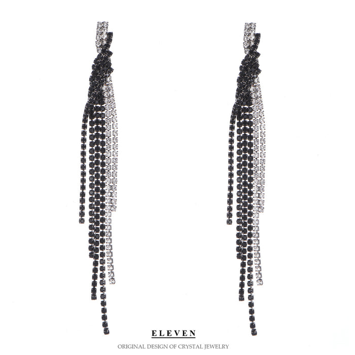 Silver Tassel Earrings - Exaggerated Metal Dangles for a Sophisticated Look