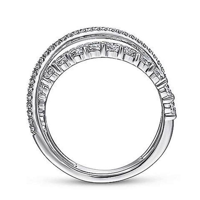Anillo de diamantes inteligente, anillo en espiral de líneas escalonadas simples, anillo de personalidad y temperamento para mujeres