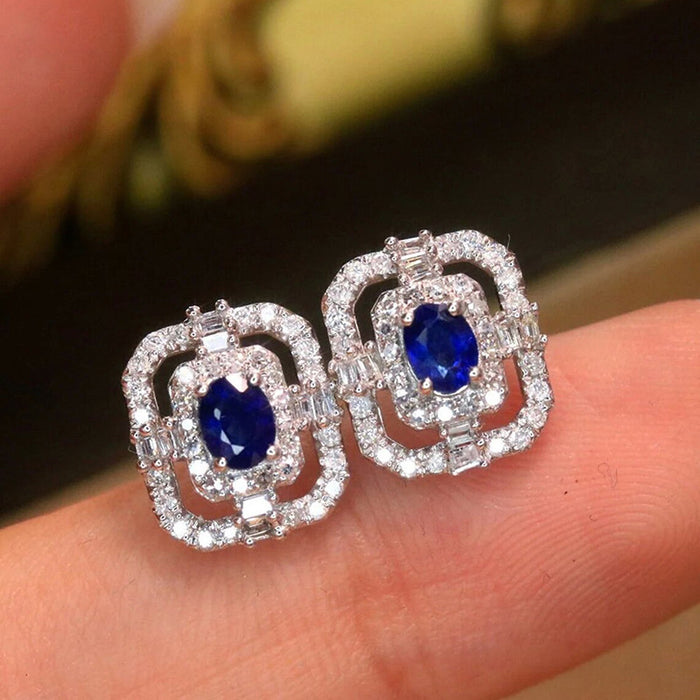 Hollow design earrings Royal ladies square earrings