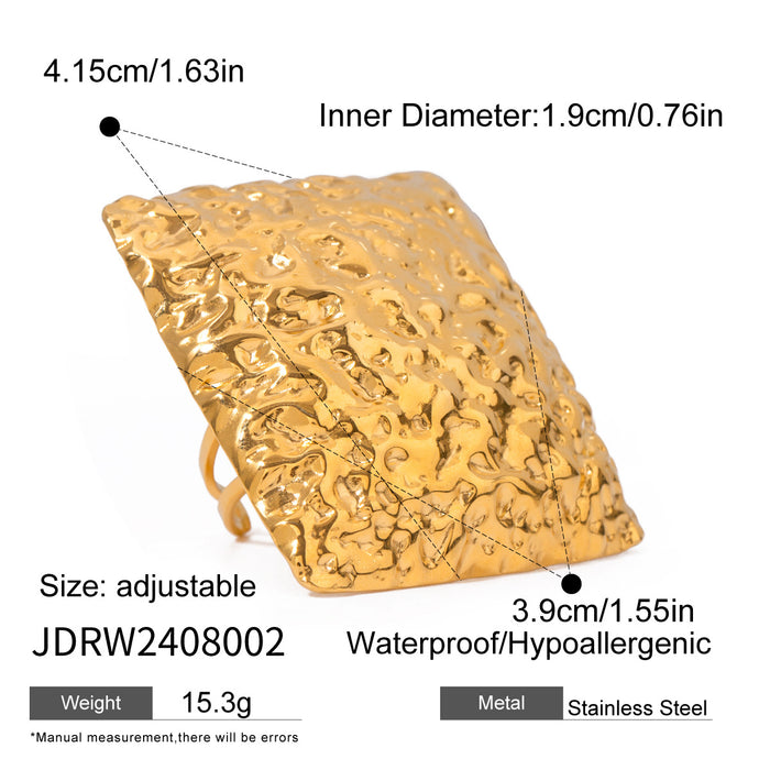 18k gold stainless steel exaggerated open ring