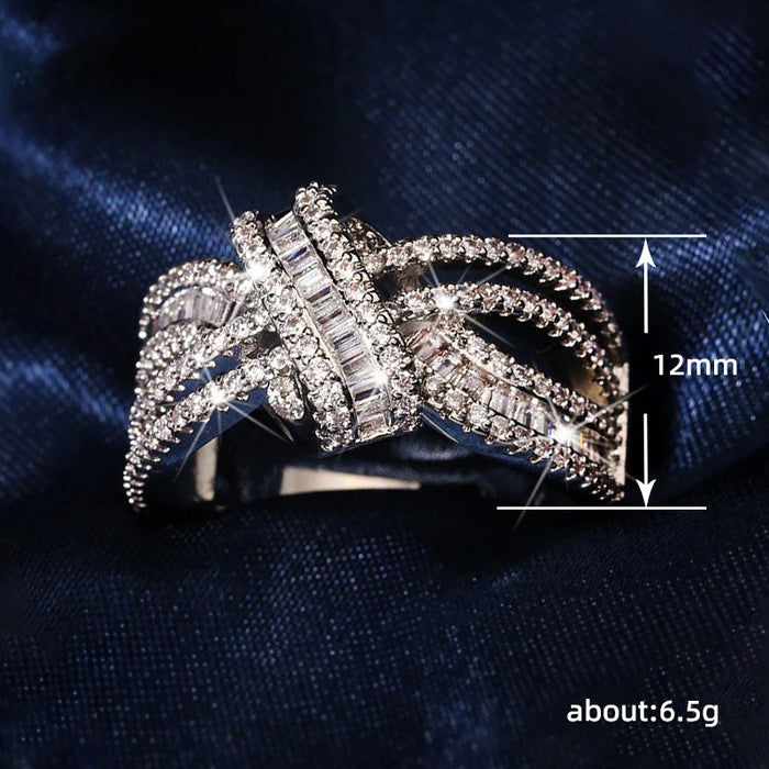 Hollow ribbon design ring temperament versatile light luxury women's ring