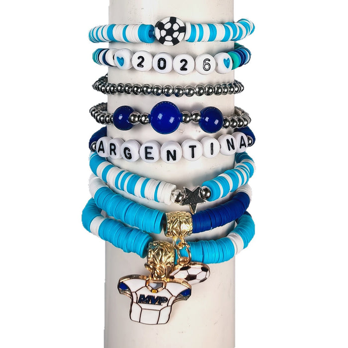 Wholesale 2026 World Cup Soccer-Themed Polymer Clay Bracelet Sets