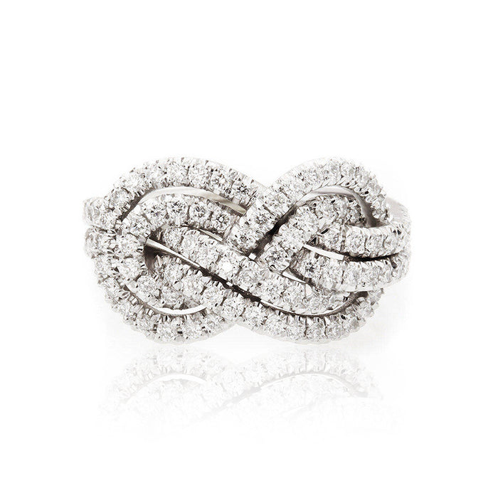 Cross knot ring for women, niche luxury diamond index finger ring