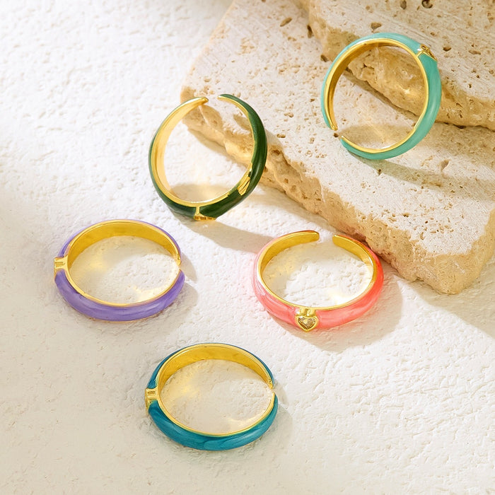 Wholesale colored heart-shaped diamond rings