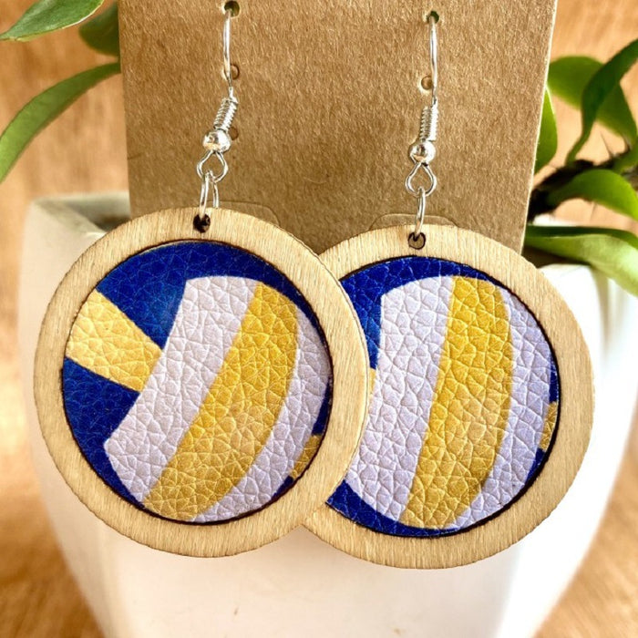 Wooden Rugby Earrings