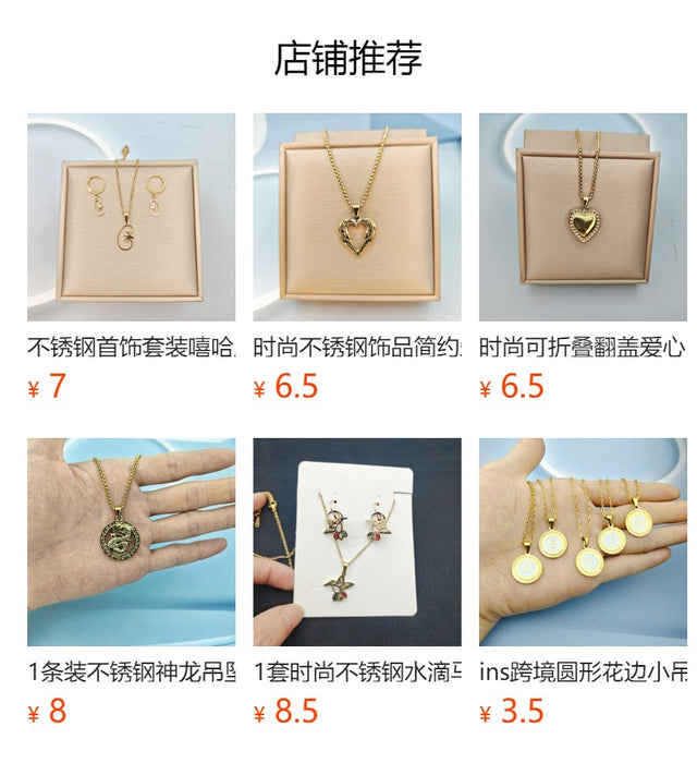Pendientes de plata con forma de corazón de acero inoxidable y acero de titanio al por mayor