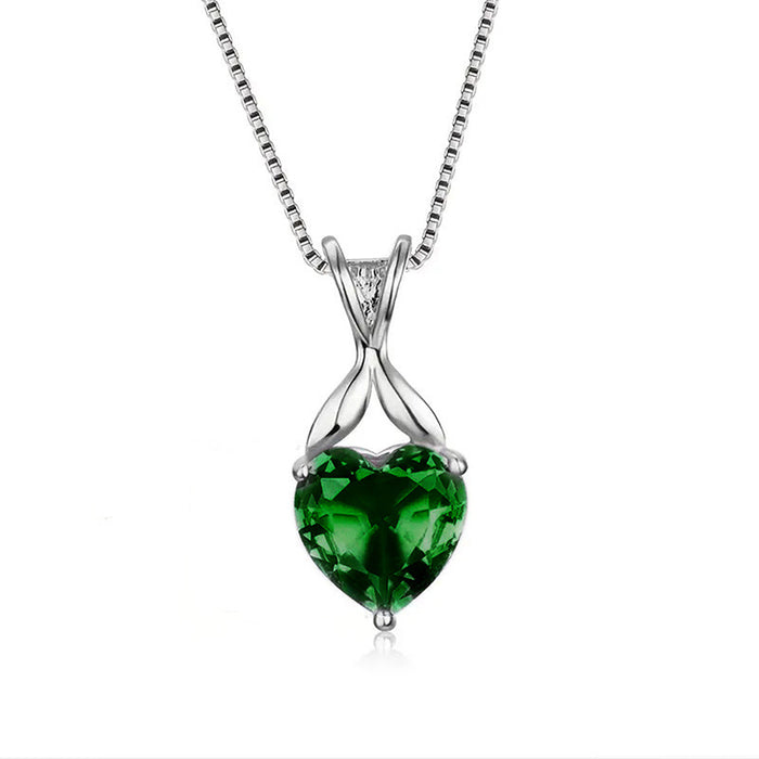 Heart Pendant Necklace Simple Floral Chain Necklace