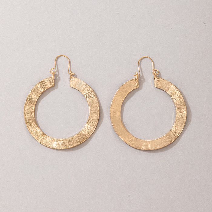 Gold hoop earrings geometric ripple earrings