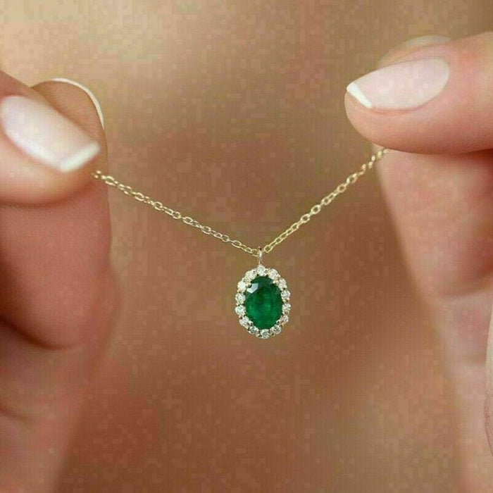 Korean oval pendant retro palace style necklace