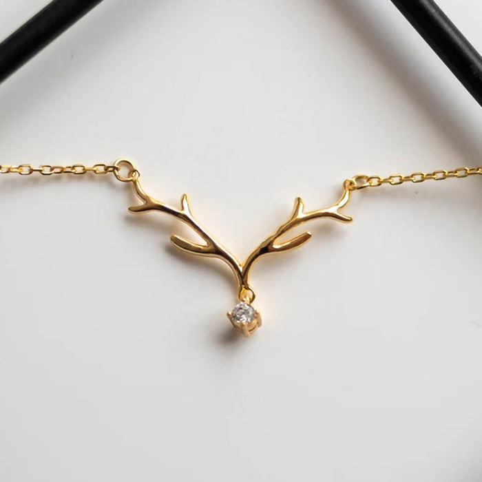 Big antler zircon pendant necklace Christmas ornaments