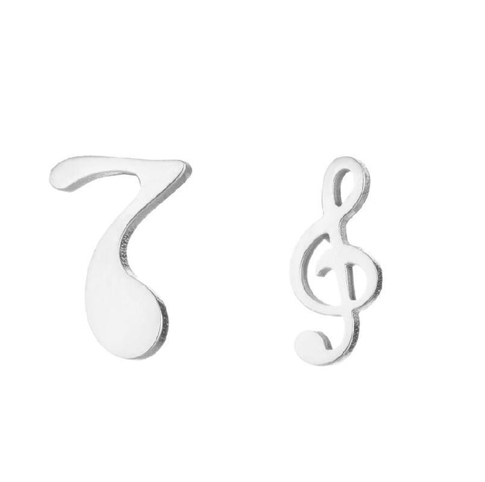 Love heart earrings, foreign trade Amazon new electroplated star musical note simple geometric niche earrings wholesale