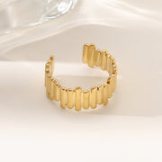 Wholesale 18K gold stainless steel irregular opening rings with furnace vacuum insulation - wallojewerly 