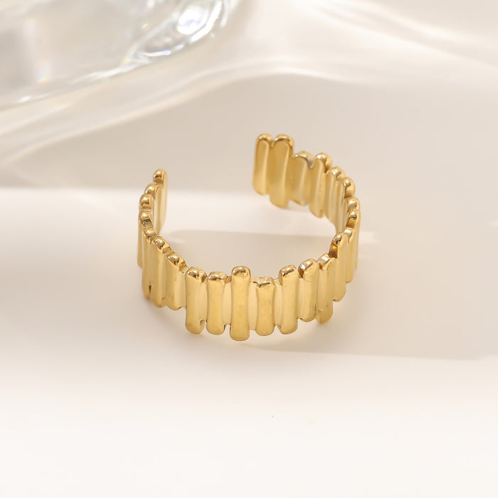 Wholesale 18K gold stainless steel irregular opening rings with furnace vacuum insulation