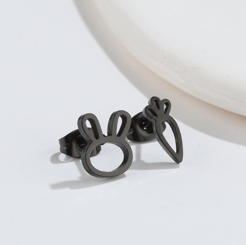 Mini rabbit earrings, new style sweet cute simple hollow earrings Korean fashion earrings wholesale