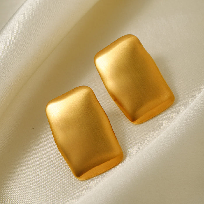 Vintage High-End Matte Rectangular Earrings - Minimalist Titanium Steel Jewelry