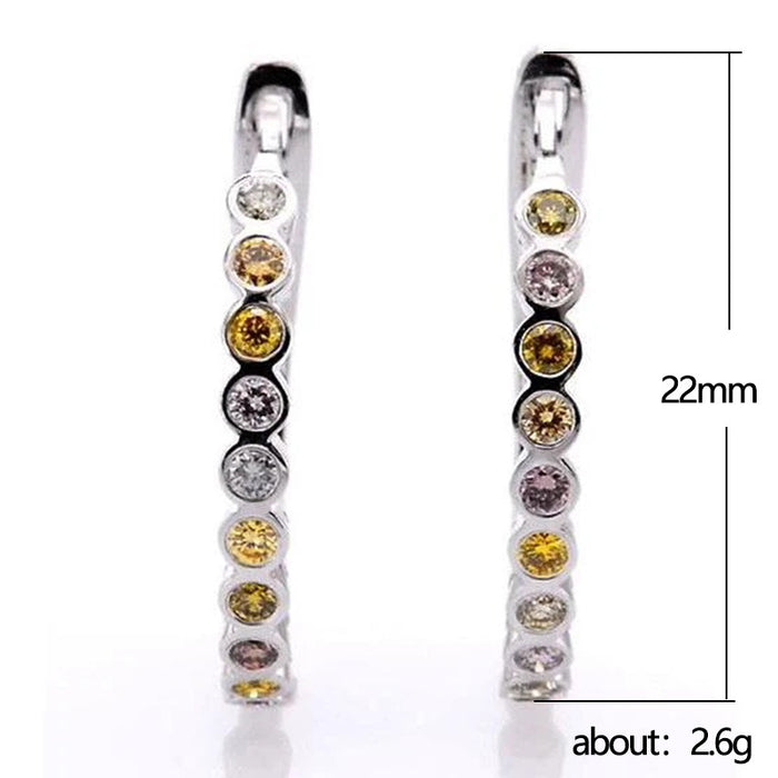 Ear clip earrings multi-color zircon earrings for women