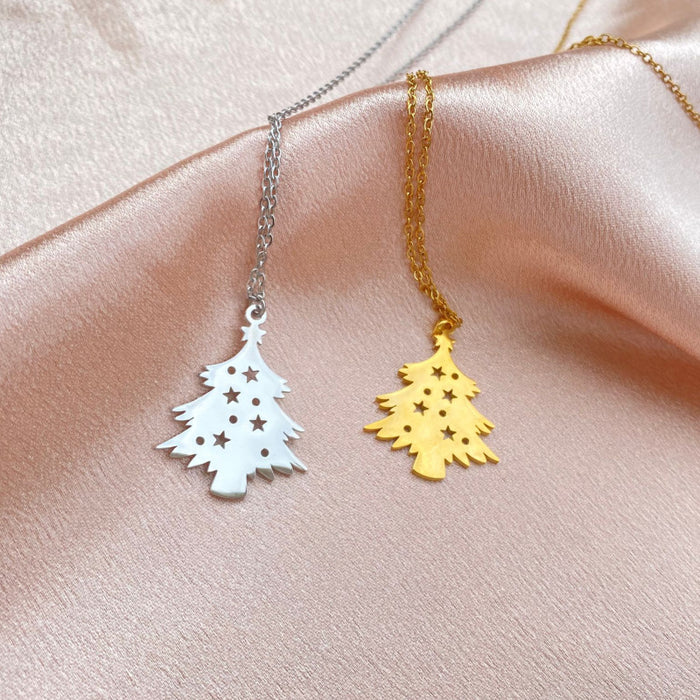 Christmas Tree Pendant Necklace - Cute and Festive Holiday Jewelry