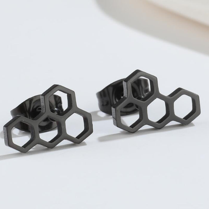 Geometric earrings, stainless steel hollow ins style fashion molecules conform to earrings, simple personality