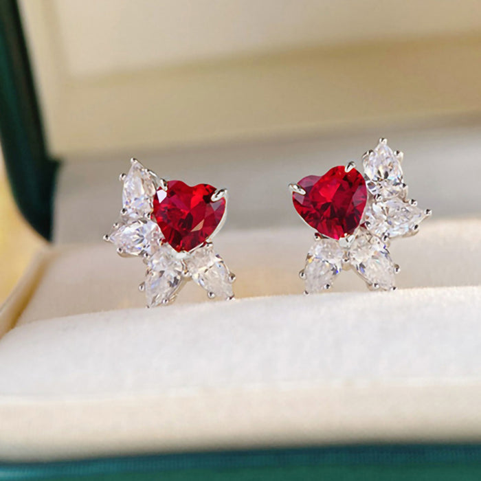 Heart drop earrings medieval noblewoman earrings